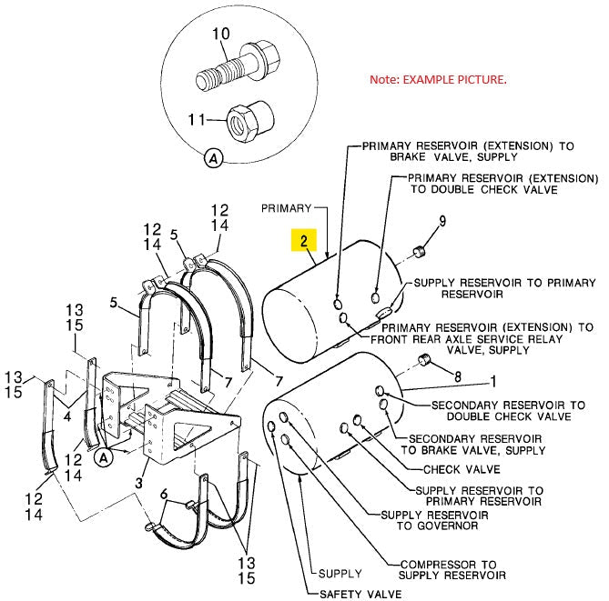 Mack Air Reservoir 25080781, 22QE41467M