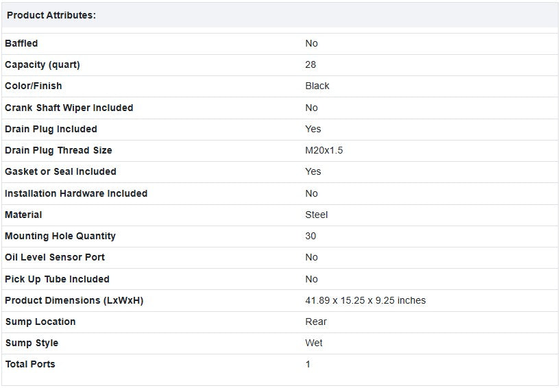 Oil Pan Mack 25503731, 240GB5240M